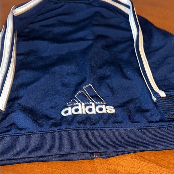 Baby Adidas Blue and White Sweatshirt with Classic Stripes - Picture 5 of 8